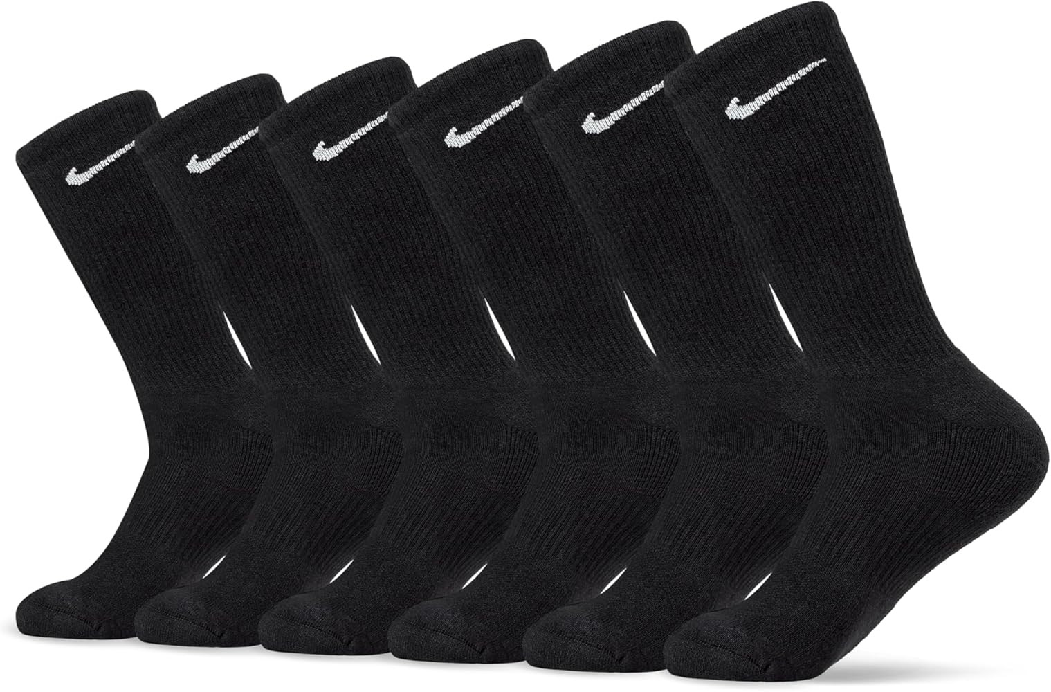 Amazon.com: Nike Unisex Everyday Cushioned Training Crew Socks (6 Pairs), Black/White, Large : Cl... | Amazon (US)
