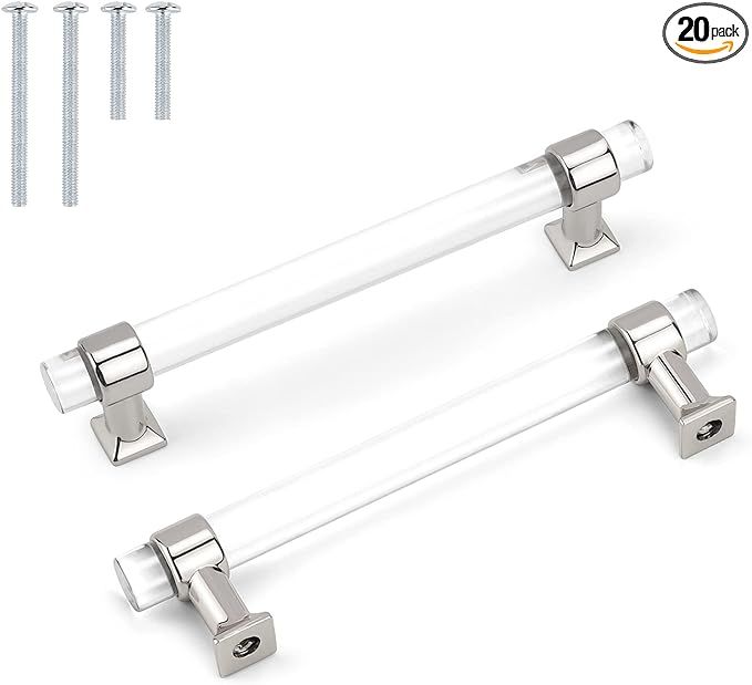Fashion Furniture Direct 20 Pack Lucite Cabinet Pulls,Acrylic Kitchen Drawer Pulls,Clear Pulls fo... | Amazon (US)