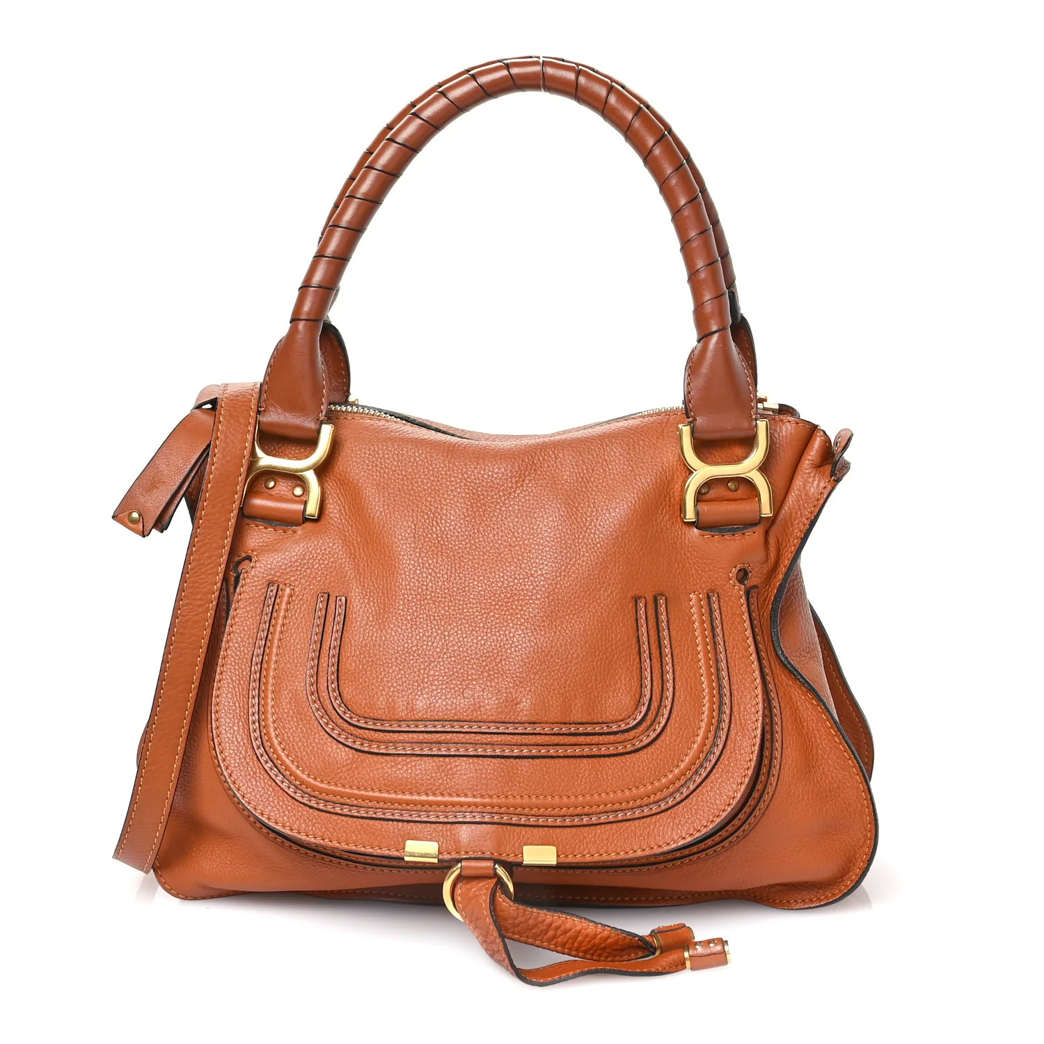 Calfskin Braided Medium Marcie Double Carry Tan | FASHIONPHILE (US)