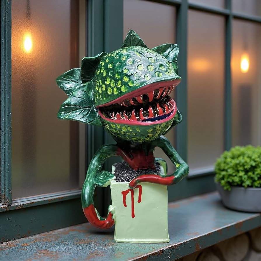 Horror Piranha Plant Garden Statue, 5.9" Tall Cannibal Plant Figurines Resin Chomper Corpse Flowe... | Amazon (US)