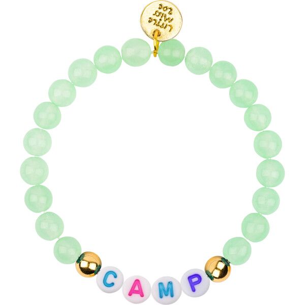 Customizable Camp Name Gemstone Bracelet, Green | Maisonette