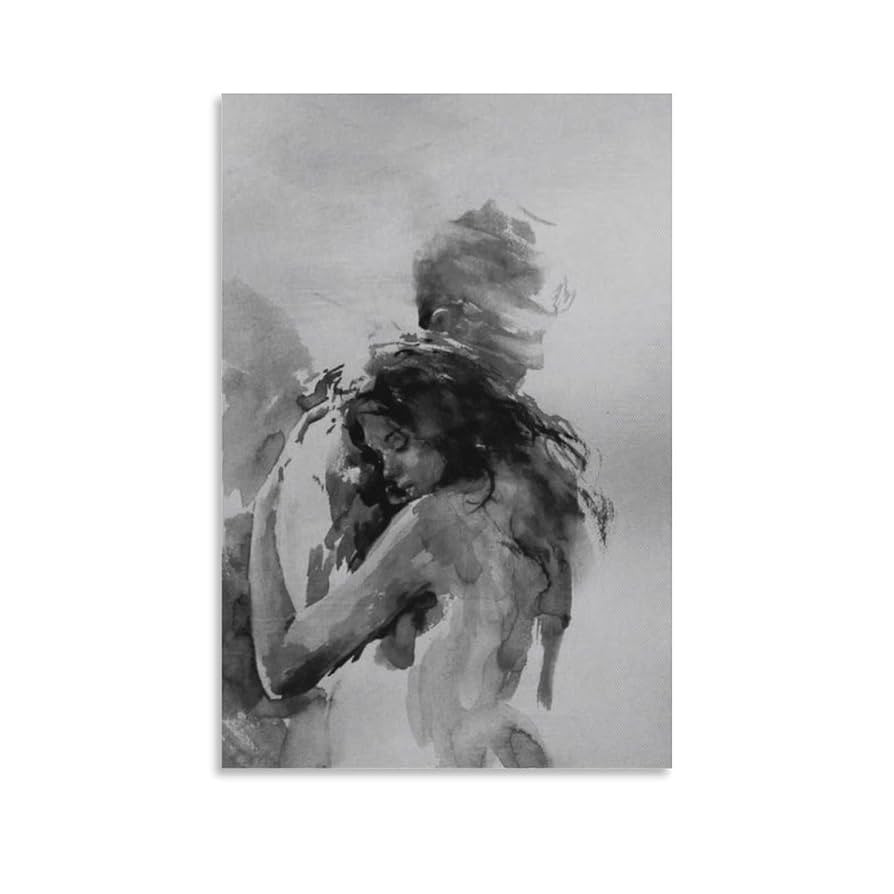 Generic Sexy Couple Bedroom Mural Black And White Abstract Couple Hug Canvas Art Print Modern Wal... | Amazon (US)