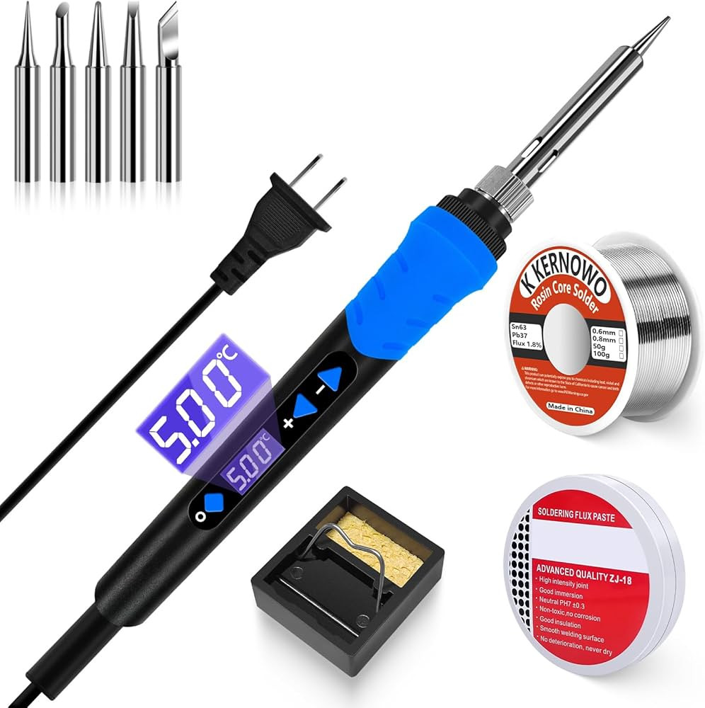 Soldering iron, 120W Soldering Gun, 9-in-1 Soldering Kit LCD Adjustable Temperature 392-932℉ & ... | Amazon (US)