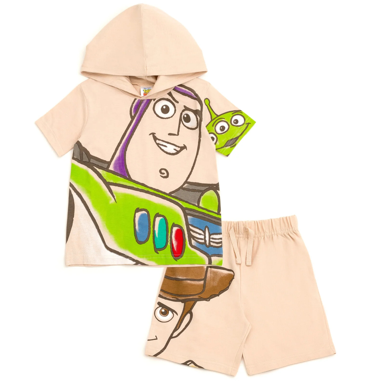 Disney Toy Story Woody Buzz Lightyear Alien Hooded T-Shirt and French Terry Shorts Outfit Set Tod... | Walmart (US)