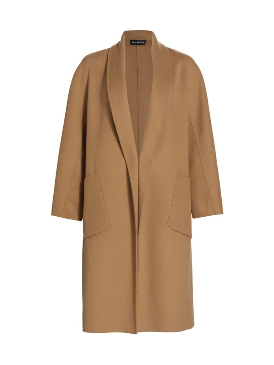 Thara Open-Front Wool-Blend Coat | Saks Fifth Avenue