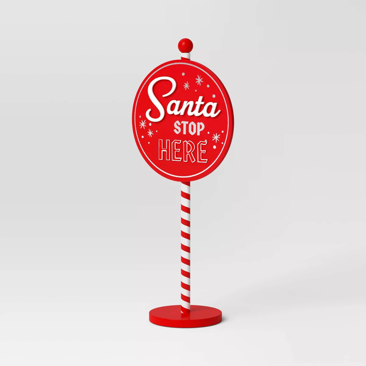 'Santa Stop Here' Sign Christmas Decorative Figurine - Wondershop™ Red/White | Target