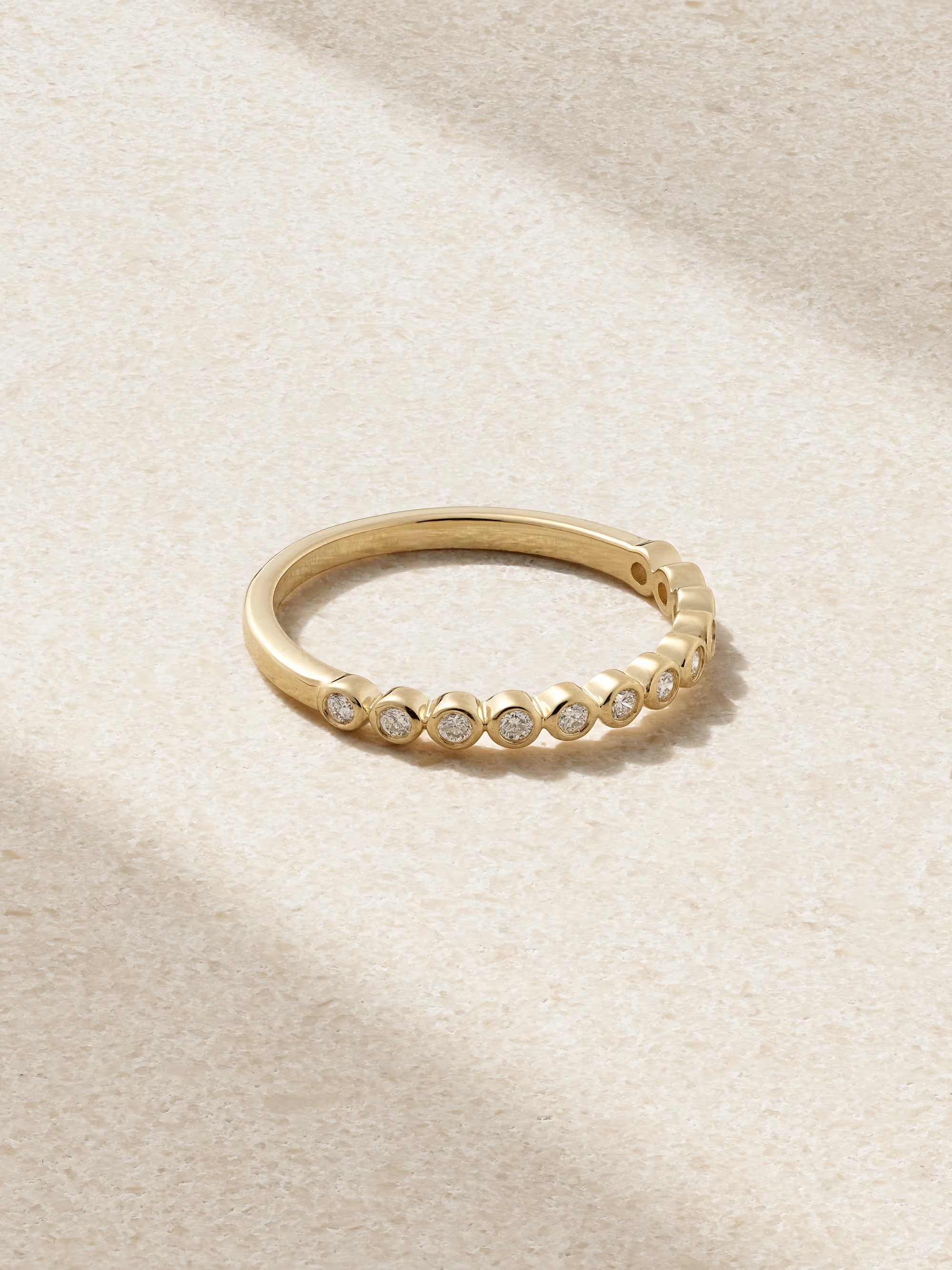 Slim Lattice 14-karat gold diamond ring | NET-A-PORTER (UK & EU)