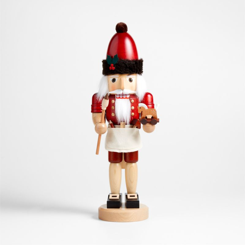 Handmade Santa's Workshop German Nutcracker 17" | Crate & Barrel | Crate & Barrel