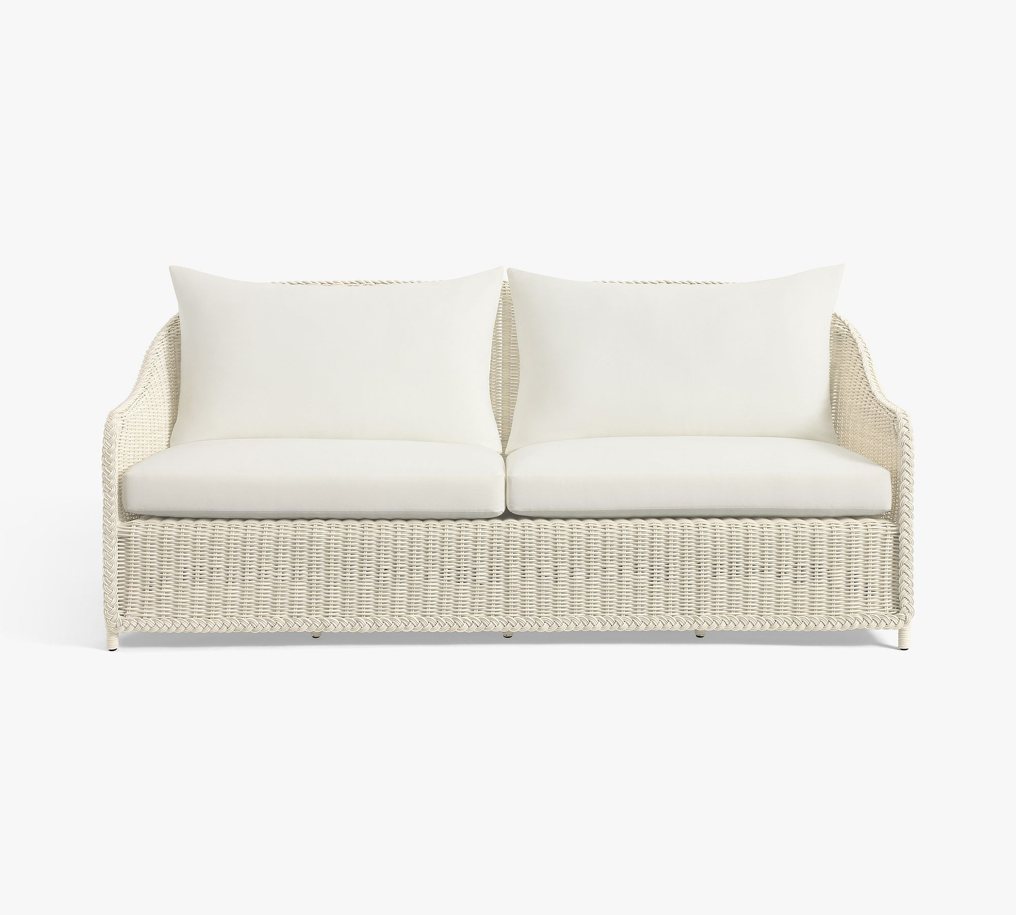 LoveShackFancy Wicker Sofa with High Performance Cushions | Pottery Barn (US)