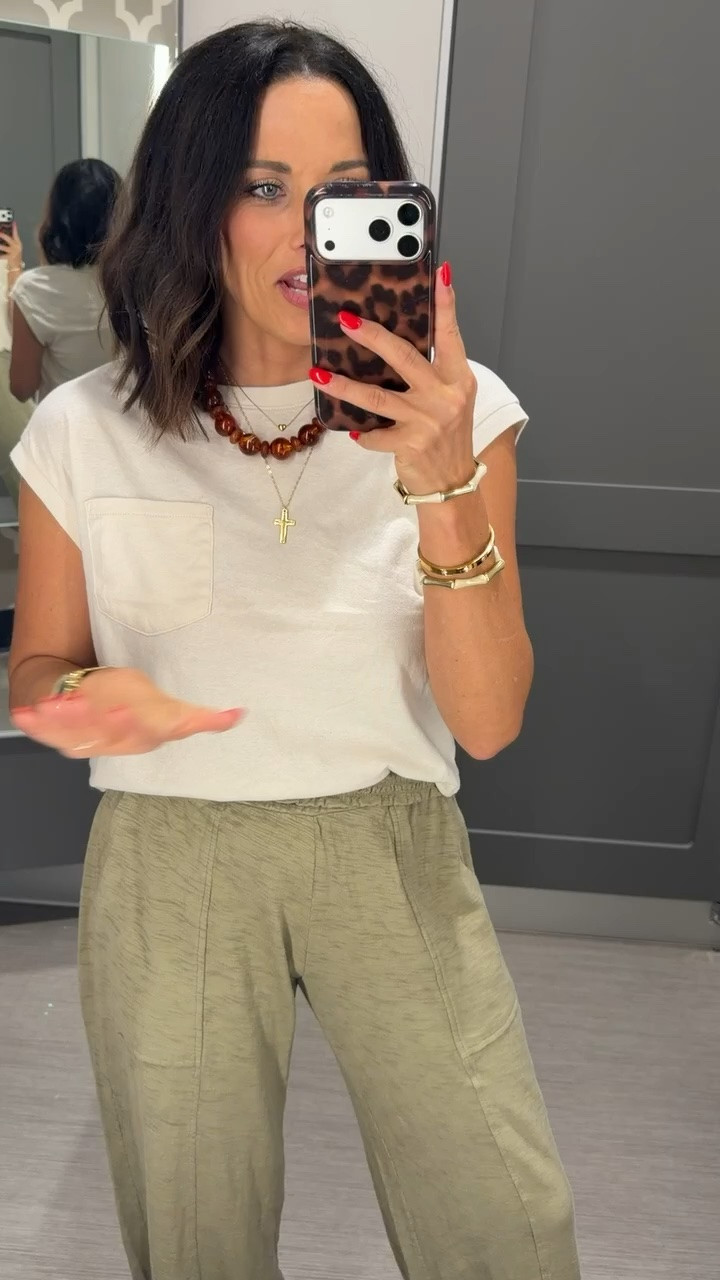 Easy, comfy, and looks so much more expensive than it is. 🤍 These olive pants are a great closet staple and the tee goes with everything. Wearing an XS!

#TargetStyle #TargetFinds #TargetFashion #EverydayStyle #NeutralOutfit #AffordableFashion #CasualOutfit #OOTD #LTKStyle #LTKCreator