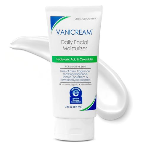 Vanicream Daily Facial Moisturizer With Ceramides and Hyaluronic Acid - Formulated Without Common Irritants for Those with Sensitive Skin, 3 fl oz (Pack of 1) | Amazon (US)