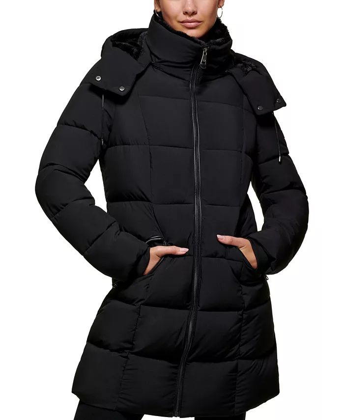 DKNY Women's Hooded Puffer Coat & Reviews - Coats & Jackets - Women - Macy's | Macys (US)
