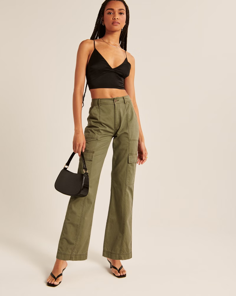 Women's Cropped Satin Top | Women's Tops | Abercrombie.com | Abercrombie & Fitch (US)