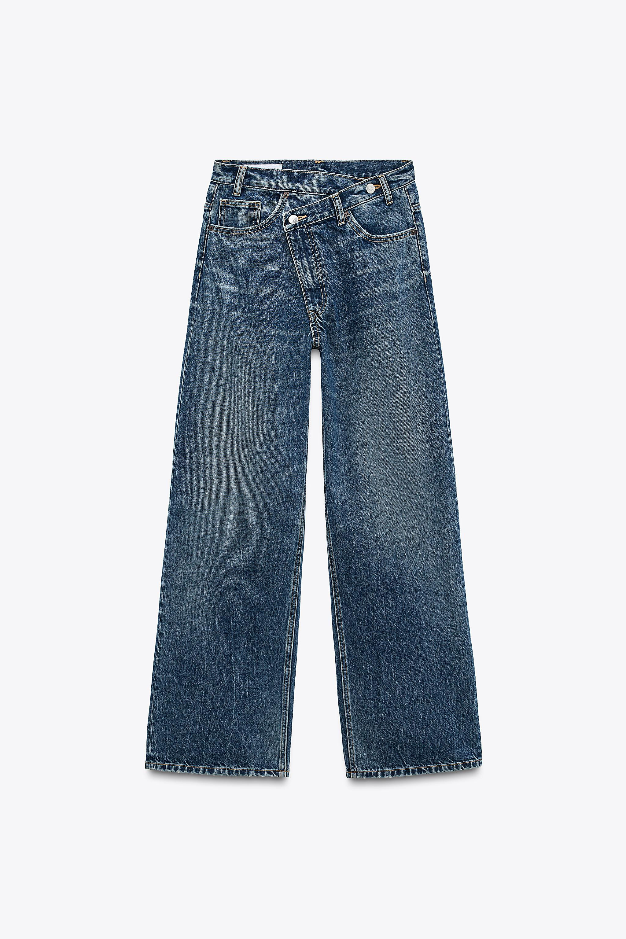 TRF HIGH-WAIST WIDE LEG CROSSOVER JEANS | Zara US