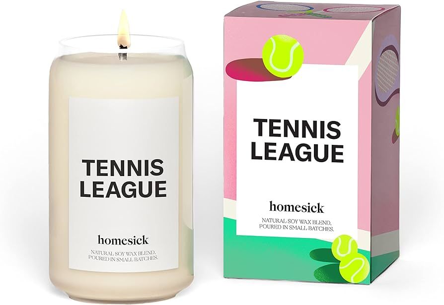 Homesick Premium Scented Candle, Tennis League - Scents of Lime Blossom, Orange Flower, Salted Musk, | Amazon (US)