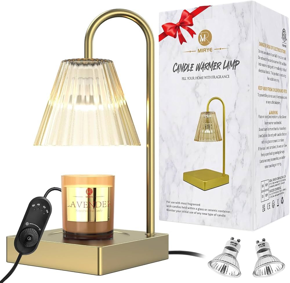 Candle Warmer Lamp with 2 Bulbs, Electric Candle Warmer with Dimmer, Candle Lamp Warmer Compatibl... | Amazon (US)