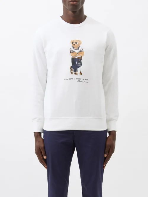 Polo Ralph Lauren - Bear-print Cotton-blend Sweatshirt - Mens - White | Matches (US)