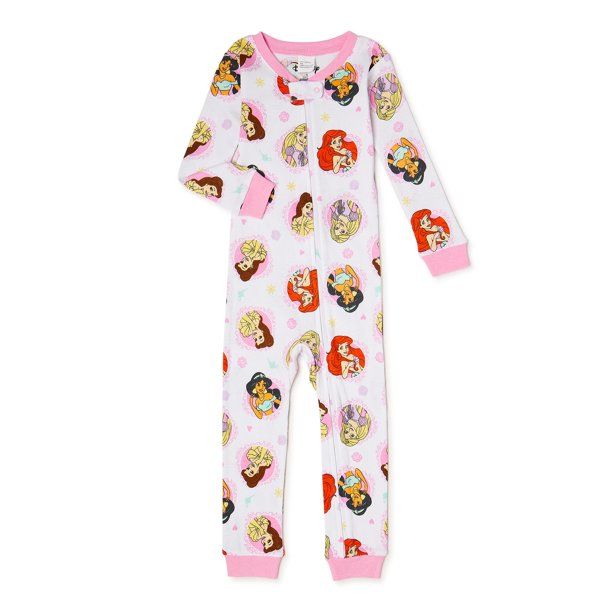 Disney Princess Baby and Toddler Girl One-Piece Pajamas, Sizes 12M-5T | Walmart (US)