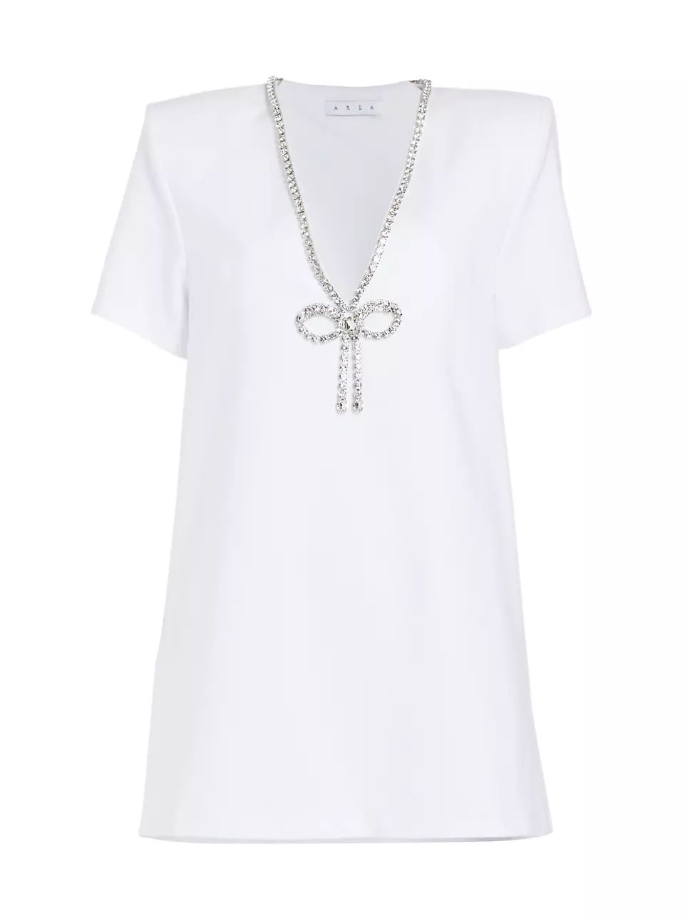 Core Crystal Bow V-Neck T-Shirt Dress | Saks Fifth Avenue