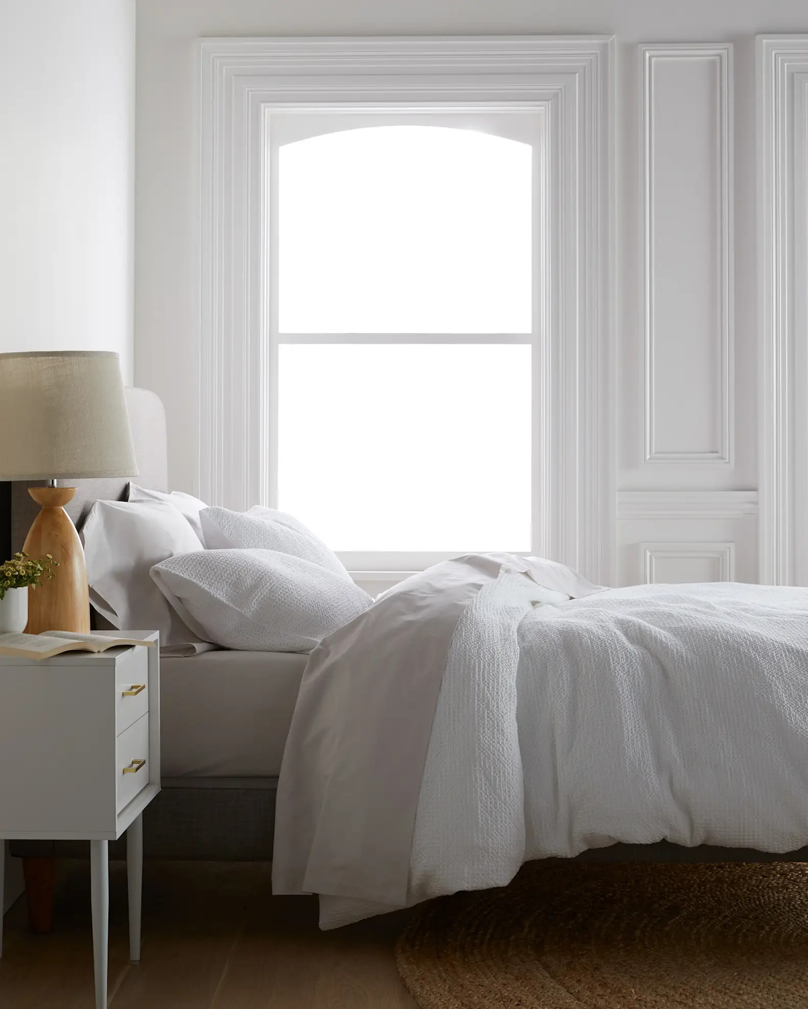 White Organic Luxe Waffle Duvet Cover Set | Quince