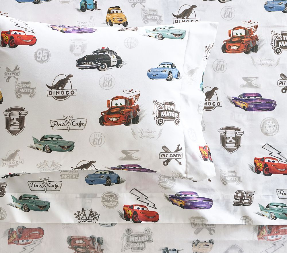 Disney and Pixar Cars Heritage Organic Toddler Sheet Set | Pottery Barn Kids