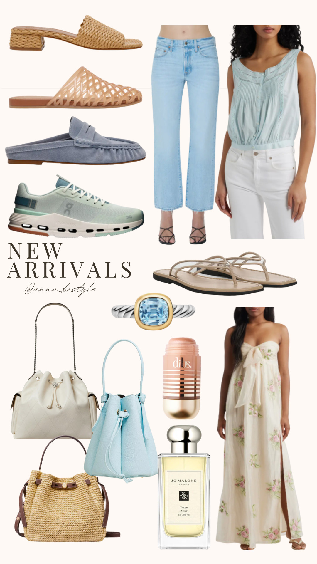 New arrivals for spring or summer, blue top, floral dress, Mother's Day dress, bucket bags, spring shoes, summer shoes, annabrstyle, anna monteiro 

 #LTKOver40 #LTKBeauty