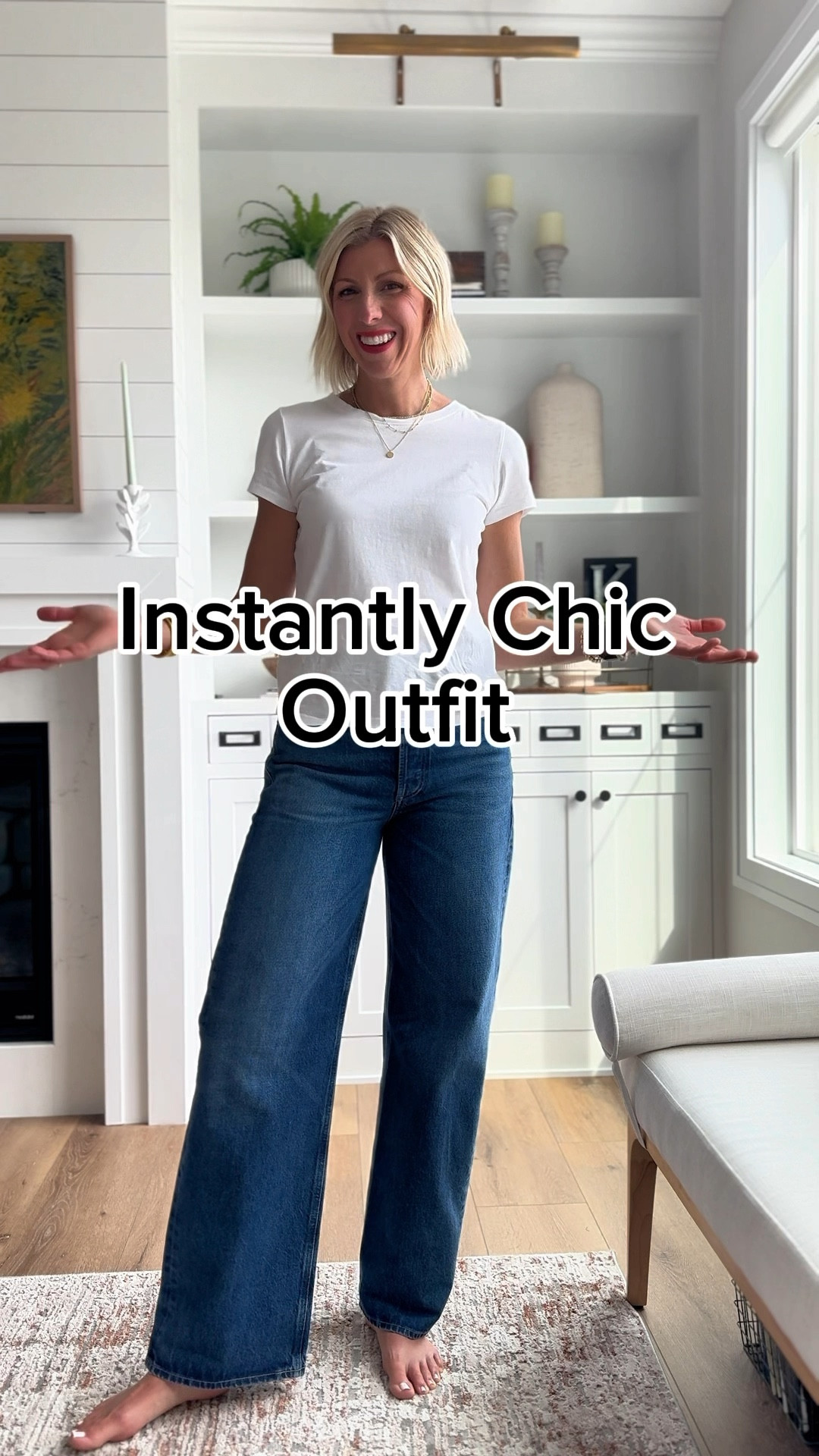 This simple but totally chic outfit is perfect for the summer to fall transition. The lightweight bomber jacket is the perfect layer and the on trend baggy jeans add a modern touch! 
Wearing my true to size 27 in these jeans 

#LTKMidsize #LTKStyleTip #LTKOver40