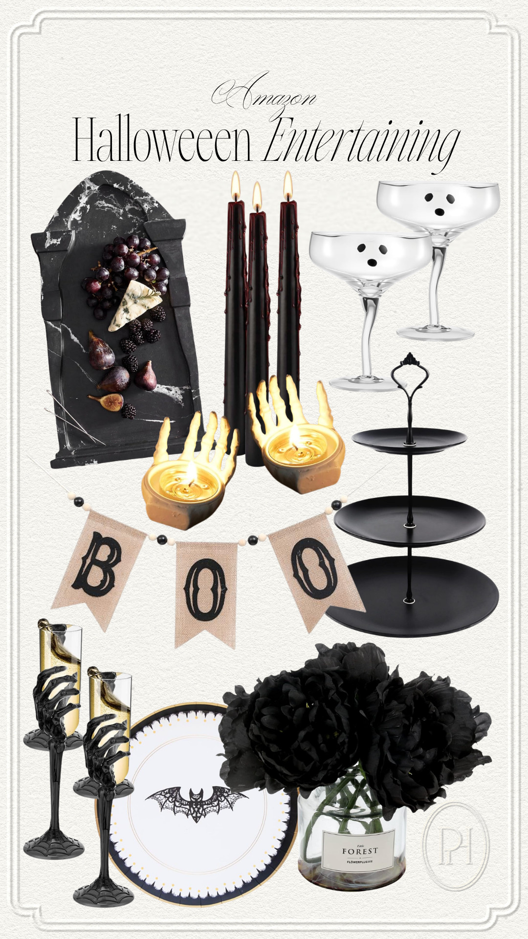 Amazon finds that are perfect for entertaining this Halloween!

Halloween party, marble serving board, marble cheese board, coffin charcuterie board, black florals, black stems, black flowers, Halloween glassware, skeleton glassware, ghost glasses, Halloween margarita glasses, votive holders, Halloween candle holders, tiered serving tray, Halloween entertaining, black candles, tapered candles, Halloween plates, Boo banner, Halloween banner 

 #LTKSeasonal #LTKHome