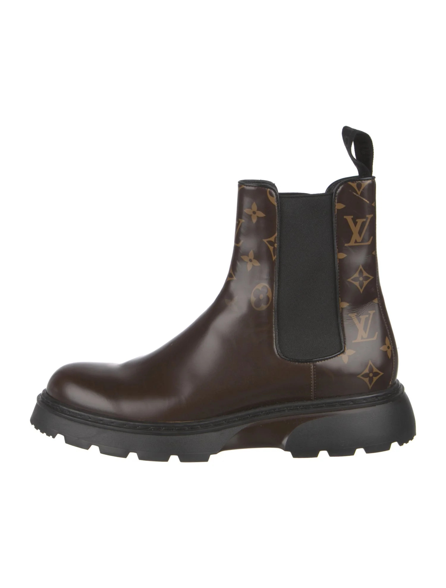 LV Monogram Leather Chelsea Boots | The RealReal