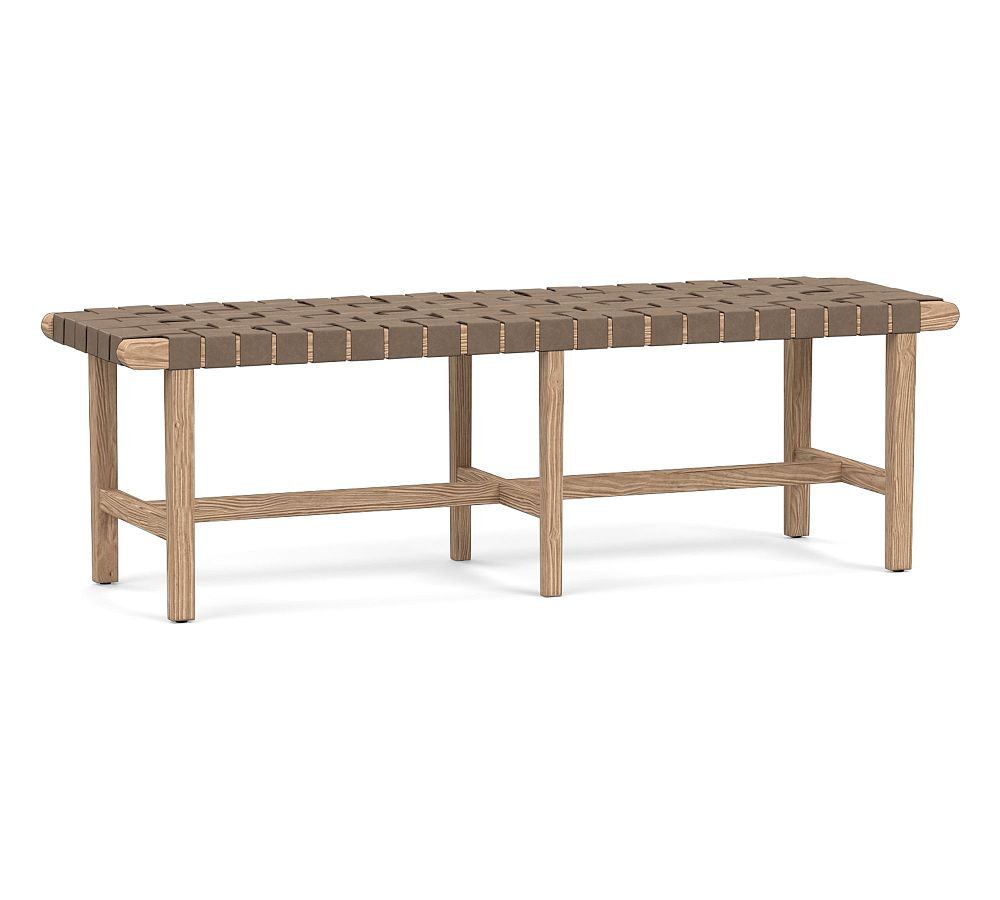 Fenton Woven Leather Bench (54.5") | Pottery Barn (US)