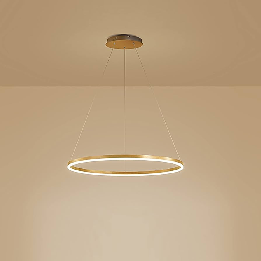 LightInTheBox Modern LED Gold Ring Chandelier, 23.6" Halo Pendant Light Fixture Circle Minimalist... | Amazon (US)