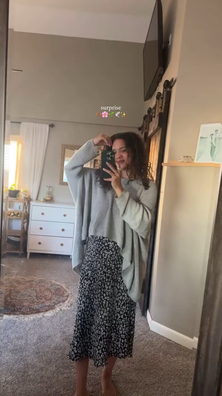 I love a comfy fit that works for all seasons of life! 🖤🌸🦋✨

I’ve had this sweater for more than 3 years and it just gets better and better! My skirt I’ve worn before pregnancy and it’s stretchy enough I think it will last through the fall at least! 🫶🏽

#LTKGiftGuide #LTKStyleTip #LTKSeasonal