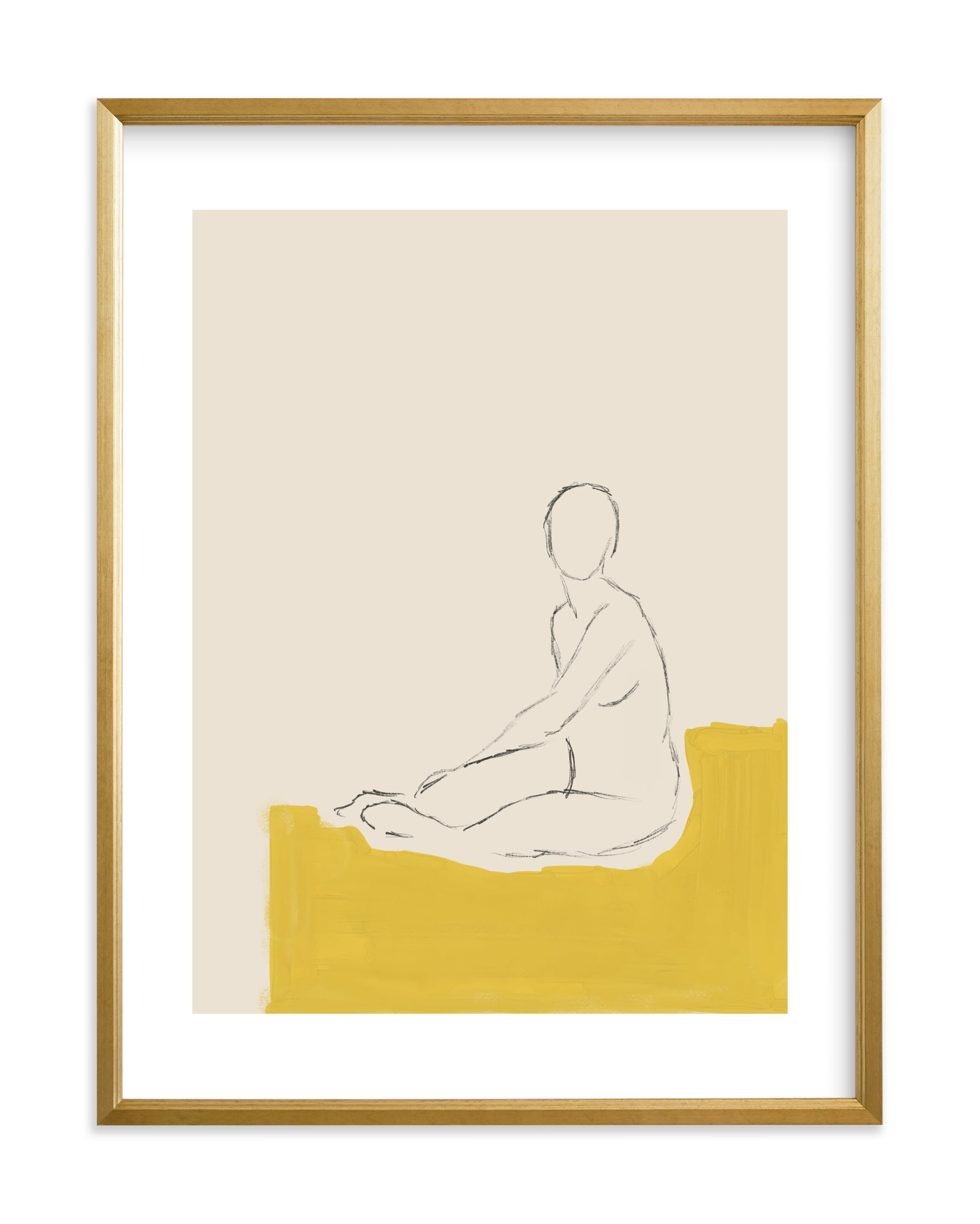 "Figure on Yellow" - Painting Limited Edition Art Print by Annie Clark. | Minted