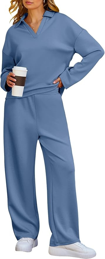 MEROKEETY Women's 2 Piece Outfits Sweatsuit Long Sleeve Sweatshirt Sweatpant Tracksuit Lounge Set... | Amazon (US)