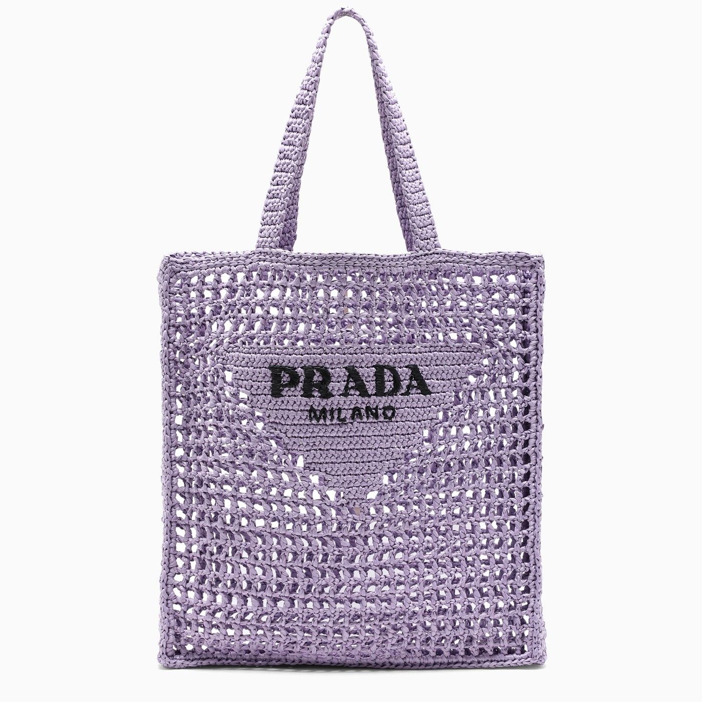 Lilac logoed crochet tote bag | The Double F
