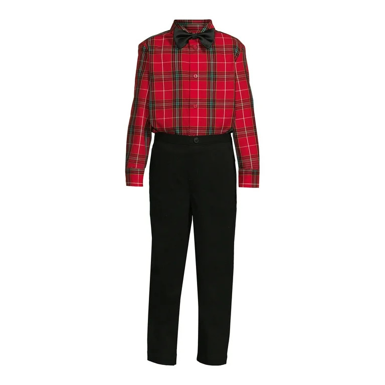 Wonder Nation Boys Shirt, Tie, and Pant 3-Piece Dressy Outfit Set, Sizes 4-18 & Husky | Walmart (US)