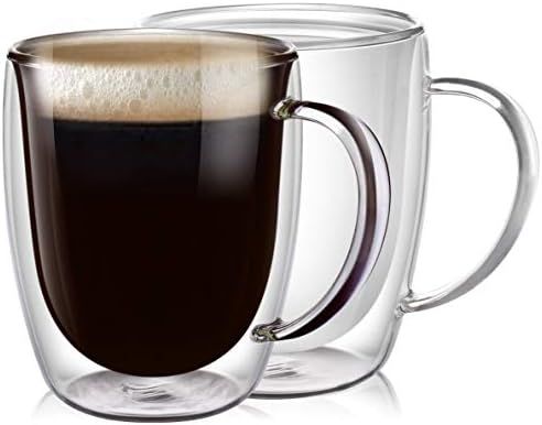 PunPun Clear Coffee Mug,Double Wall Insulated Coffee Mug,Perfect size for Drinking Glass, Mugs wi... | Amazon (US)