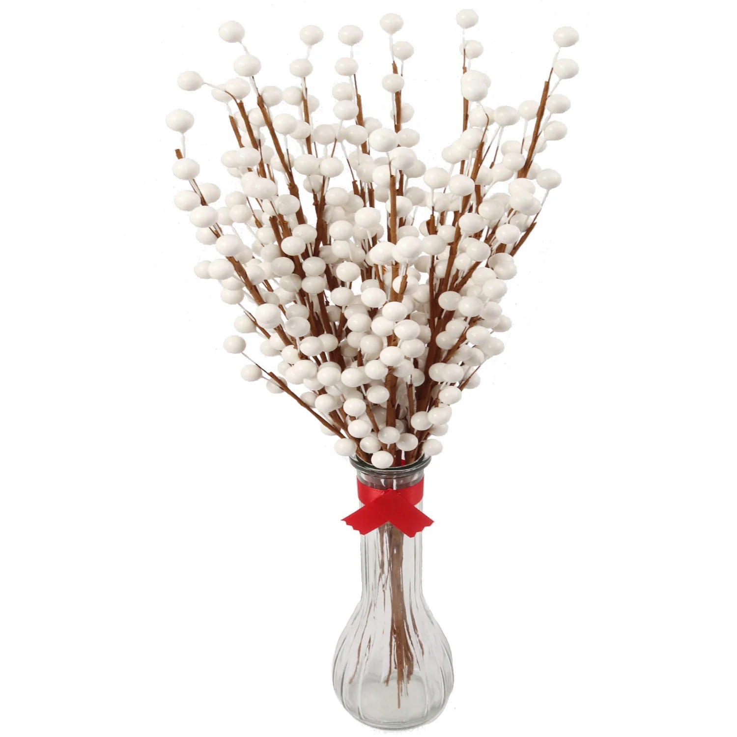 Floral Home 17.3" Winter White Holly Berry Stem Picks (12-Pack) Branch Sprays for Christmas Tree ... | Walmart (US)