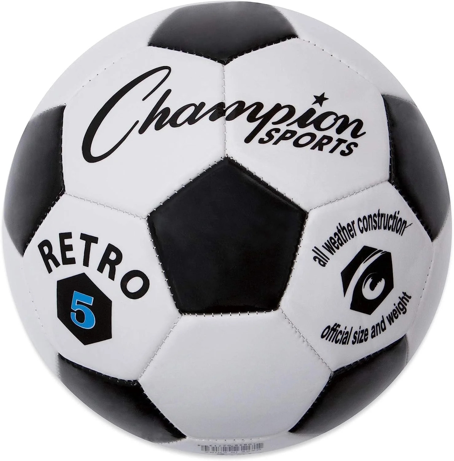 Champion Sports Retro Soccer Ball – Classic Black & White Design, Soft-Touch TPU Cover, All-Wea... | Walmart (US)