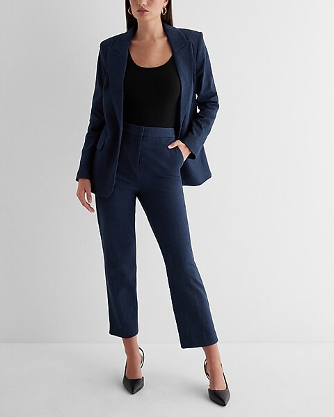 Editor Twill One Button Blazer | Express