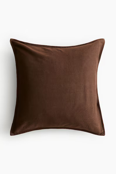 H & M - Linen-blend cushion cover - Dark Brown | H&M (UK, MY, IN, SG, PH, TW, HK)