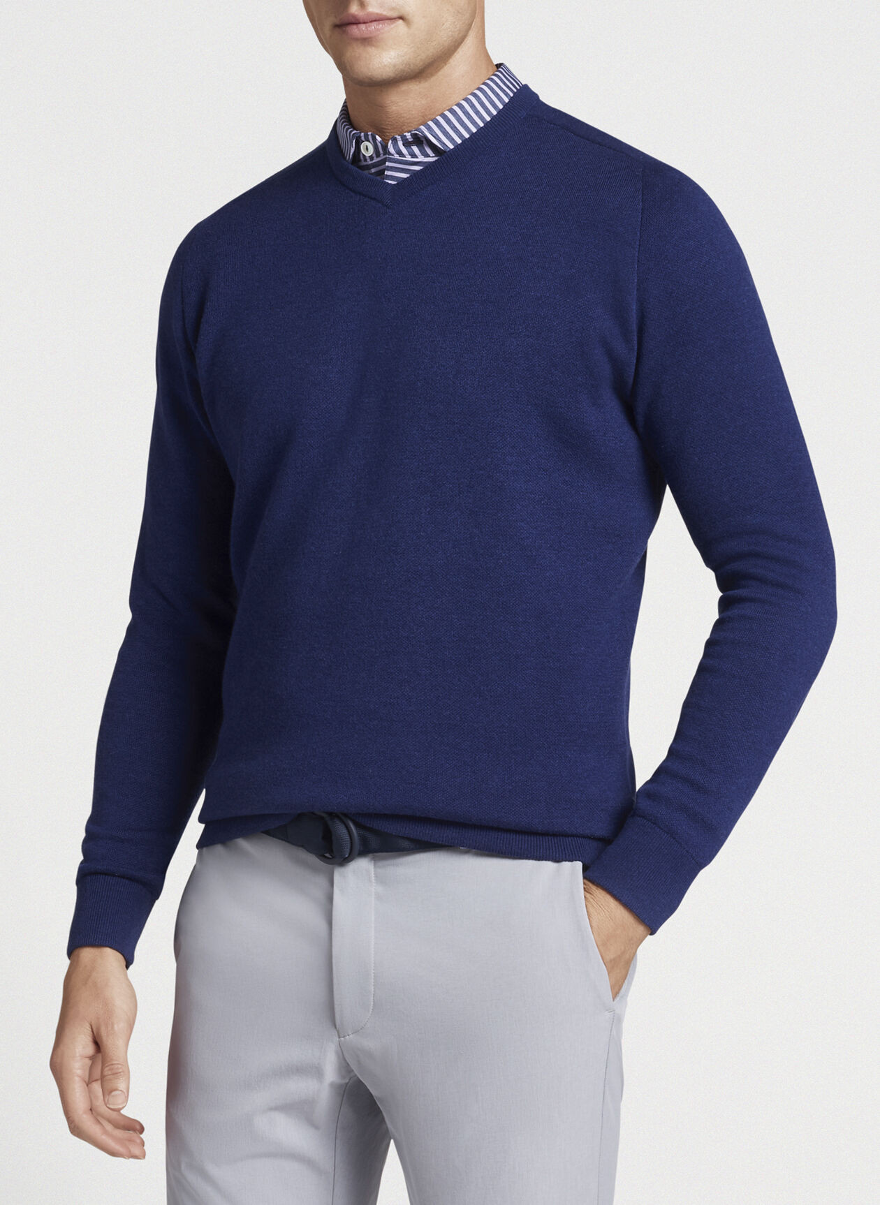 Deuce Interlock V-Neck Sweater | Peter Millar