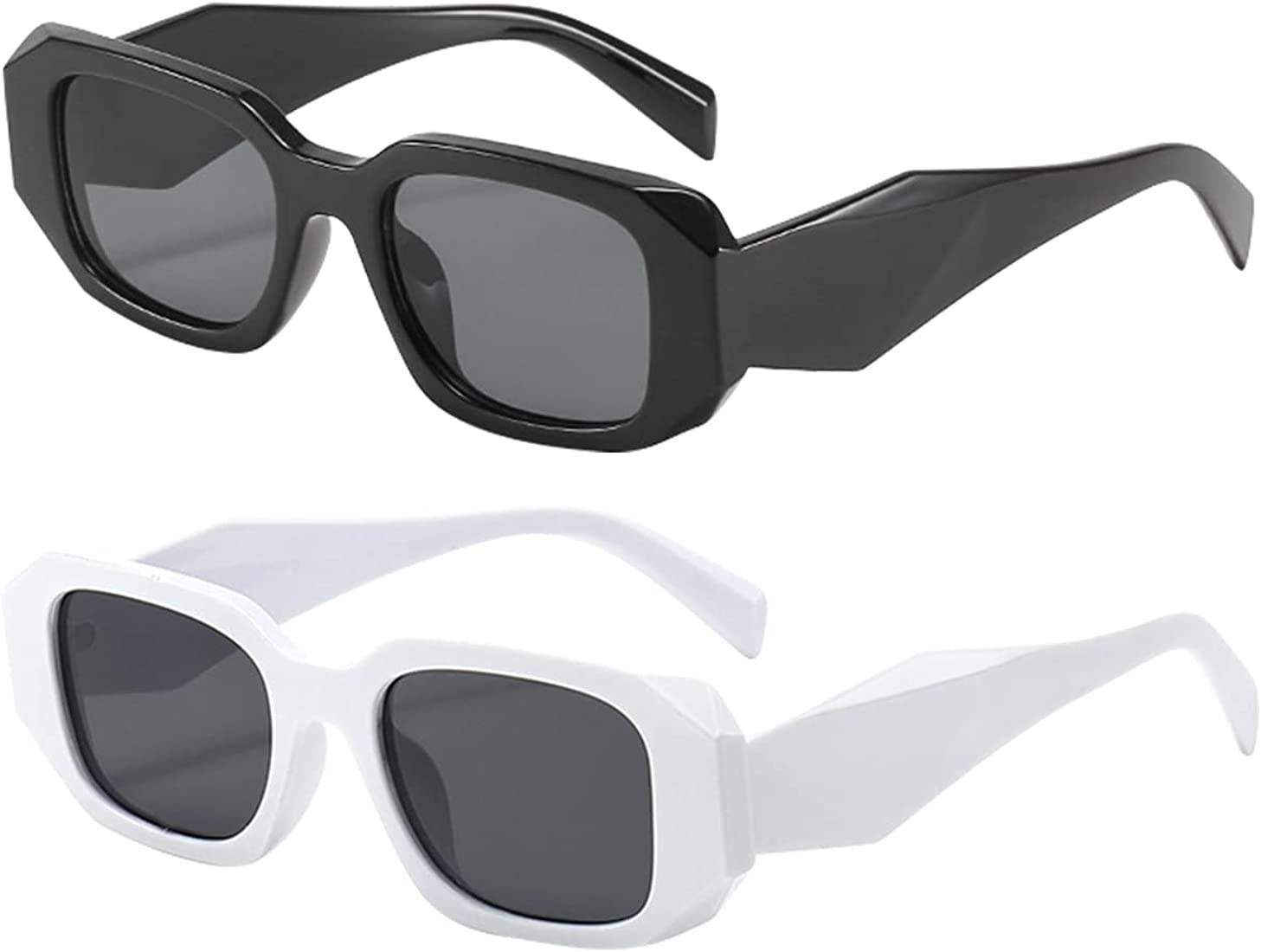 BOJOD Trendy Rectangle Sunglasses For Women Men Retro 90s Oval y2k Retangular Sunglasses Square B... | Amazon (US)