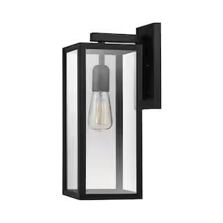 Globe Electric Hurley Black Modern Indoor/Outdoor 1-Light Wall Sconce 44314 - The Home Depot | The Home Depot