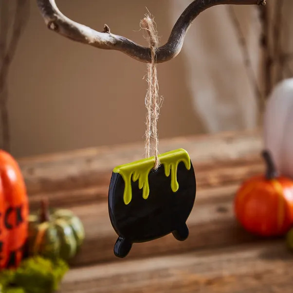 Ceramic Cauldron Hanging Decoration | Dunelm