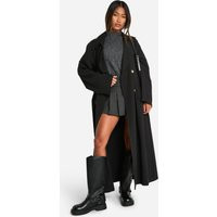Womens Double Breasted Trench Coat - Black - 16 | NastyGal UK