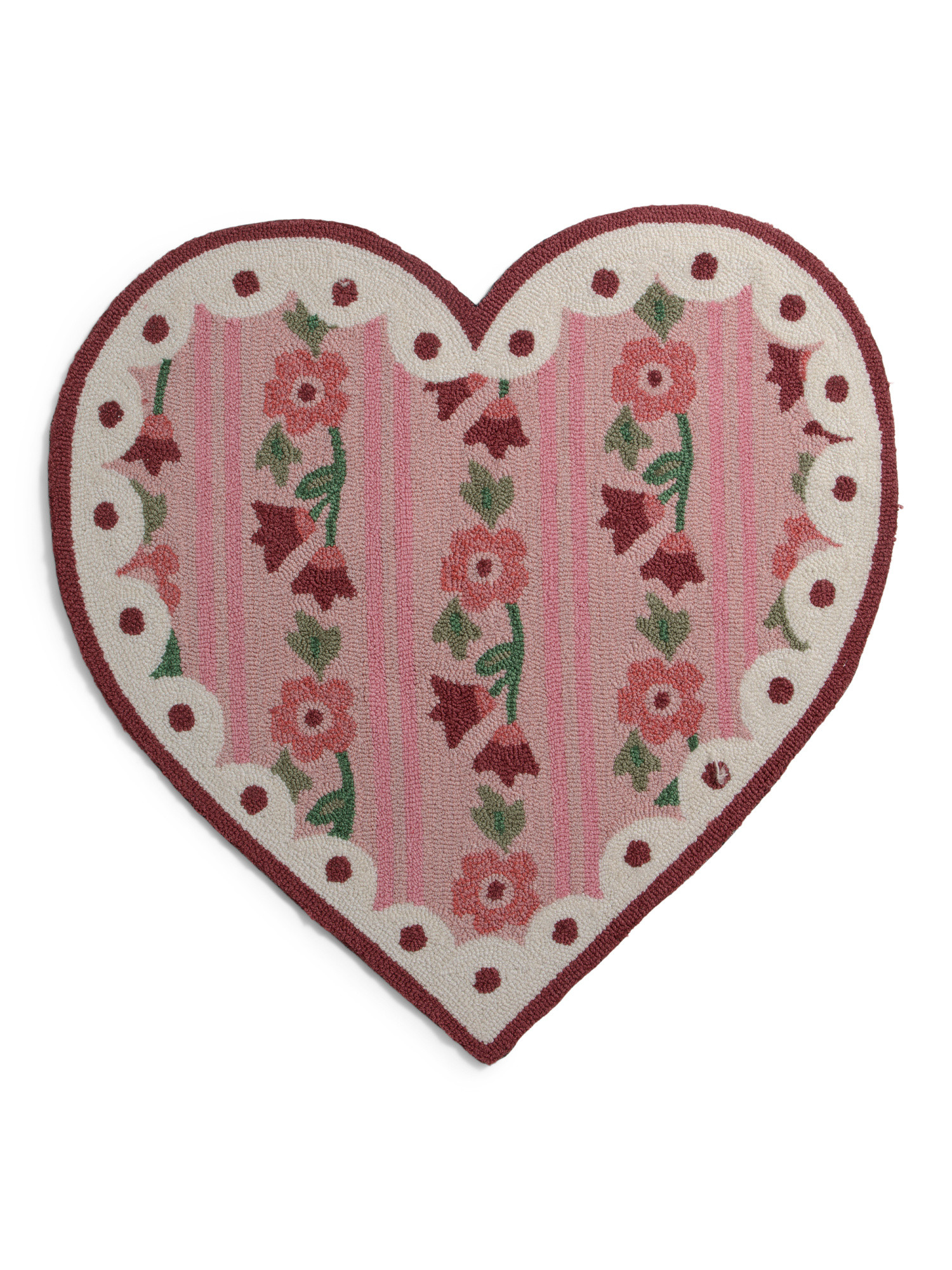 36in Shaped Heart Hooked Scatter Rug | TJ Maxx