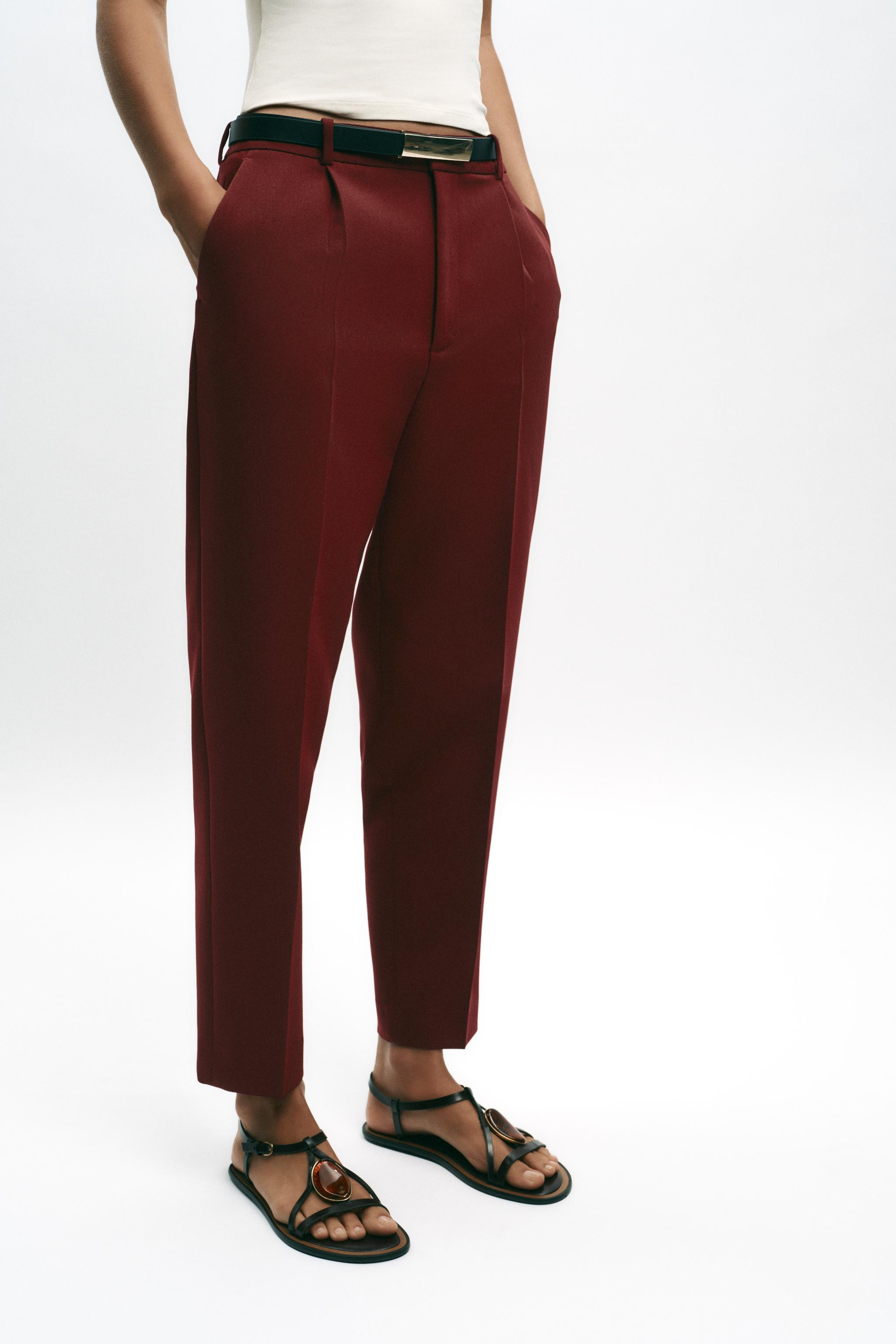 HIGH-WAISTED STRAIGHT LEG PANTS | Zara US