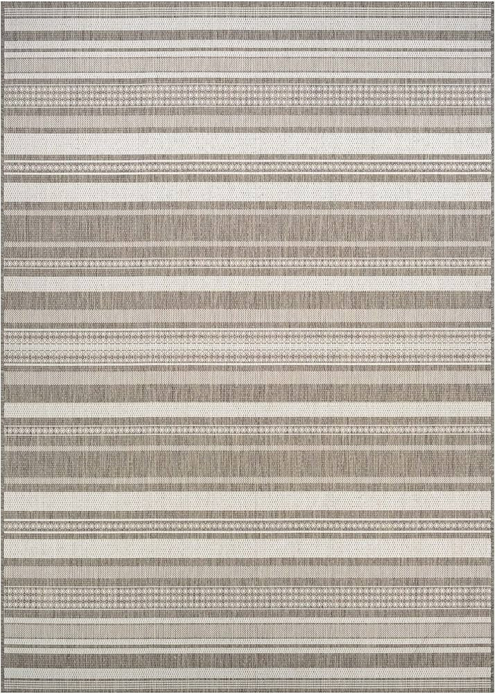 Couristan Recife Indoor Outdoor Rug - Gazebo Stripe 5'10" x 9'2" Rectangle in Champagne and Taupe... | Amazon (US)