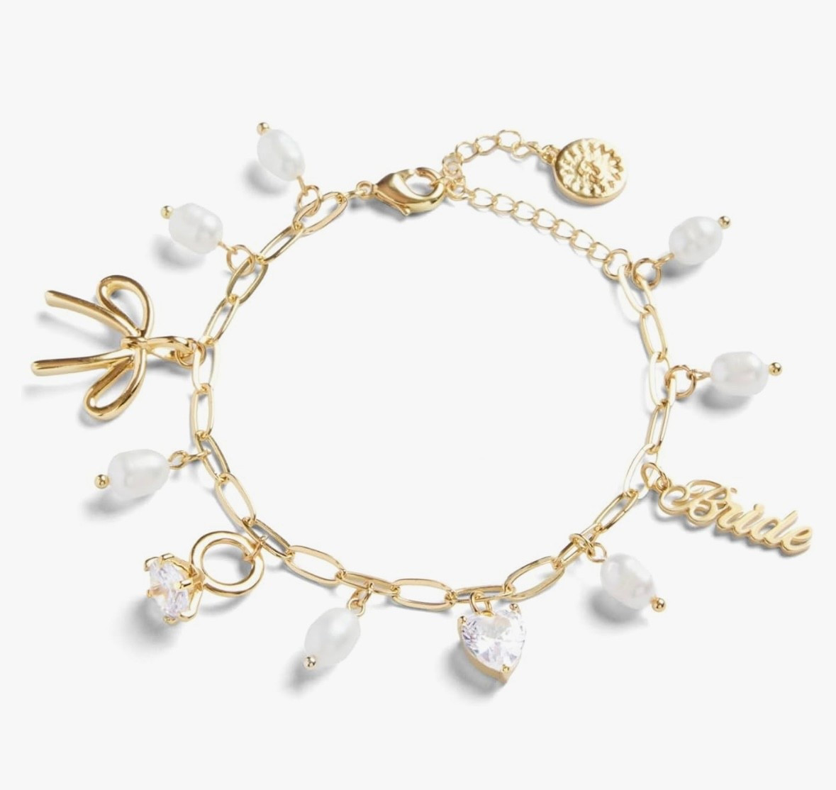 xo, Fetti Gold Bride Charm Bracelet 

Pearl Bachelorette
Accessory | Rhinestone Bridal Jewelry | Bach Party | Bridesmaid Gift | Wedding Chain Bangle

#LTKSaleAlert #LTKWedding #LTKGiftGuide